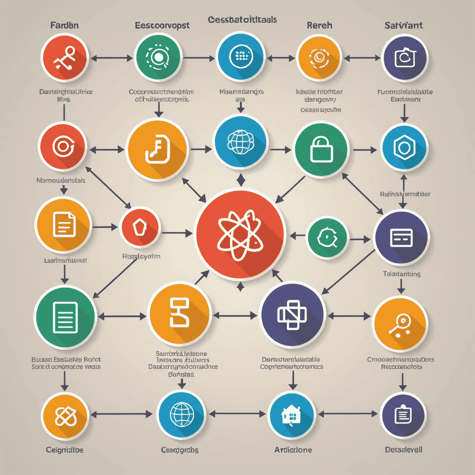 Diagrama que muestra los conceptos de programación funcional en JavaScript, con iconos representando funciones puras, inmutabilidad, funciones de orden superior y composición de funciones